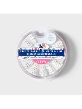Roller Rabbit Olive & June White Press-On Nails Disco Hearts Wave
